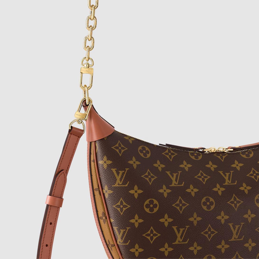 Túi Louis Vuitton Loop Hobo Monogram Canvas Nữ Nâu